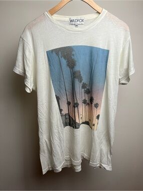 Wildfox Palm Trees Photo Short Sleeve Tee